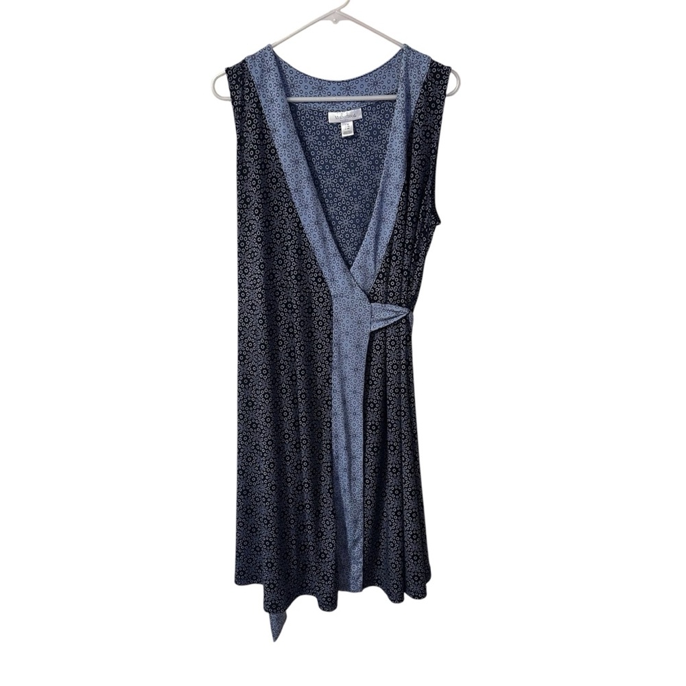 Motherhood Blue Asymmetrical Sundress Sleeveless V-Neck